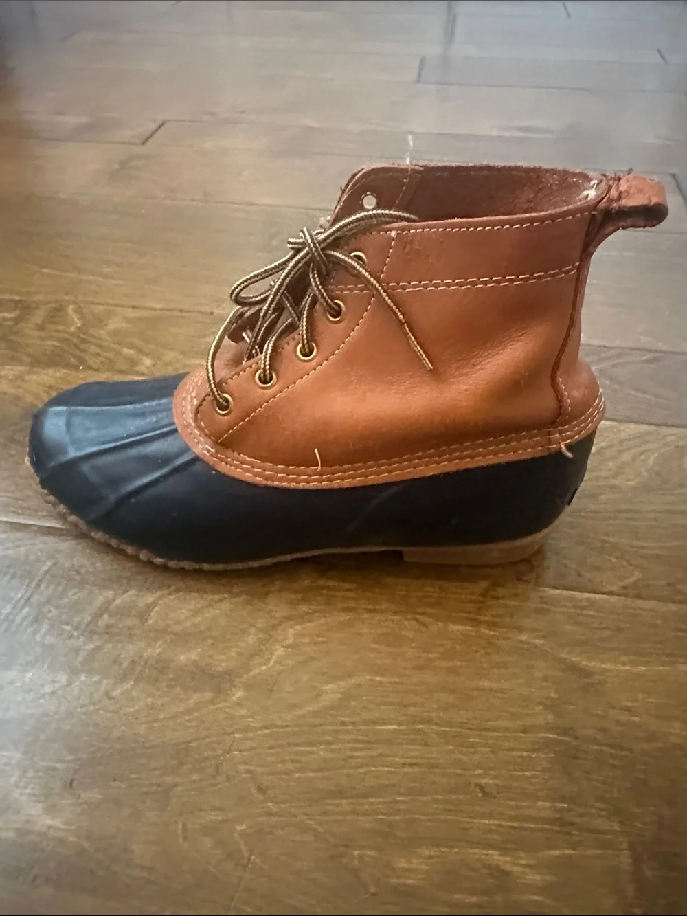 Eddie Bauer Duck Boots in Brown and Navy
